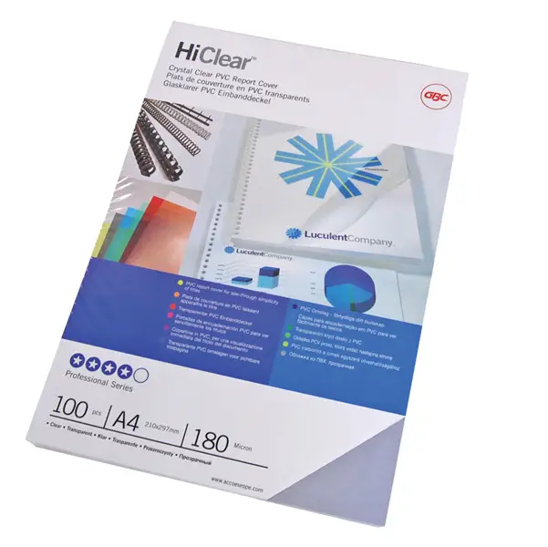 1x 100 COPERTINE HI-CLEAR 240MIC A4 TRASPARENTE NEUTRO