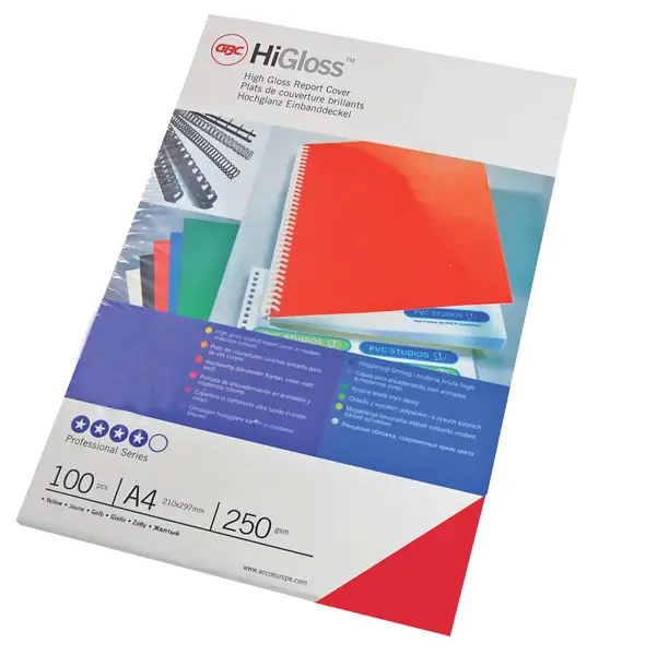 1x 100 COPERTINE HIGLOSS 250GR A4 ROSSO CARTONCINO MONOLUCIDO