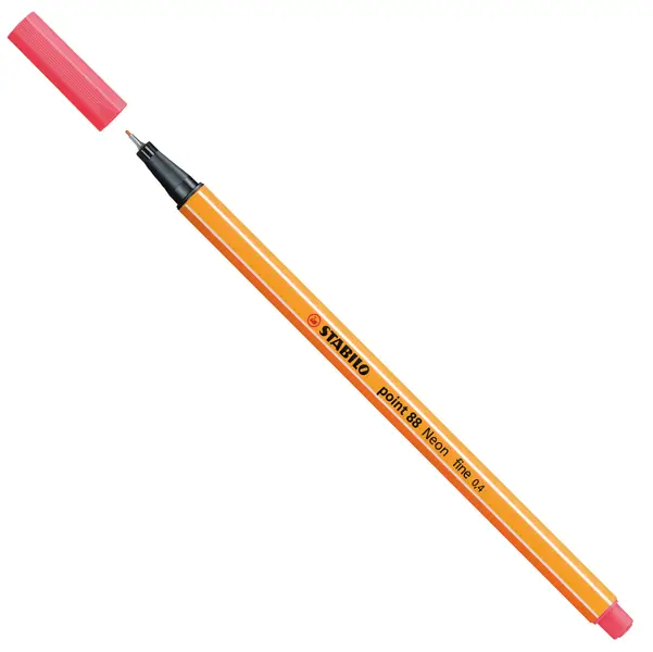 10x PENNARELLO STABILO POINT 88/040 ROSSO NEON