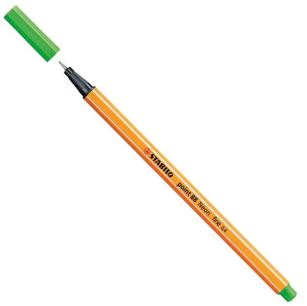 10x PENNARELLO STABILO POINT 88/033 VERDE NEON