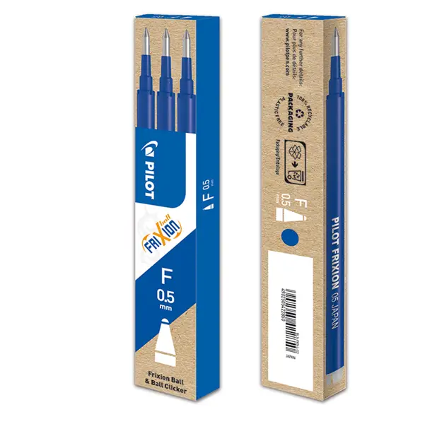 1x SET 3 REFILL SFERA FRIXIONball CLICKER 0.5mm BLU PILOT