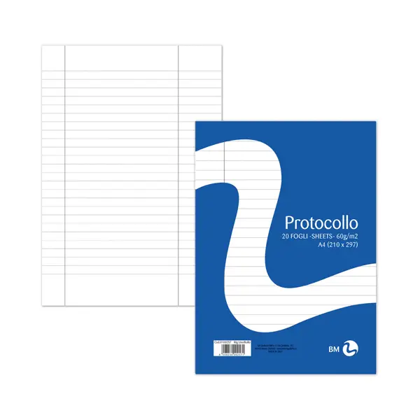 1x FOGLI PROTOCOLLO A4 60gr 20fg uso bollo BM