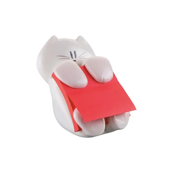 1x DISPENSER GATTO + RICARICA Post-itR Super Sticky Z-Notes 76x76mm ROSSO RUBINO