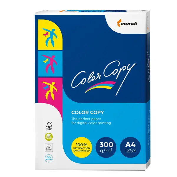 1x CARTA BIANCA COLOR COPY A4 210x297mm 300gr 125fg MONDI
