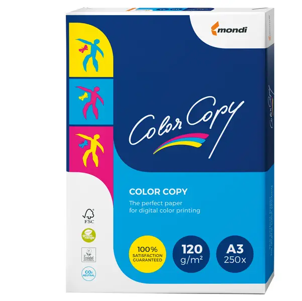 1x CARTA BIANCA COLOR COPY A3 297x420mm 120gr 250fg MONDI