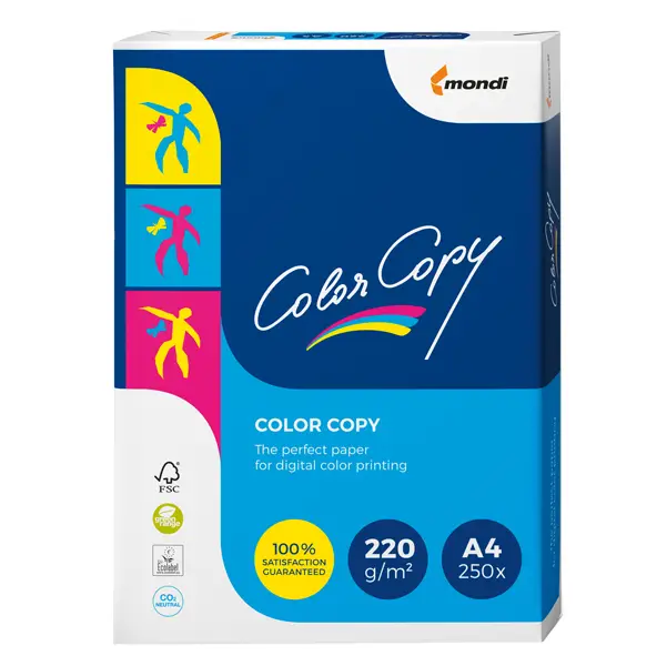 1x CARTA BIANCA COLOR COPY A4 210x297mm 220gr 250fg MONDI