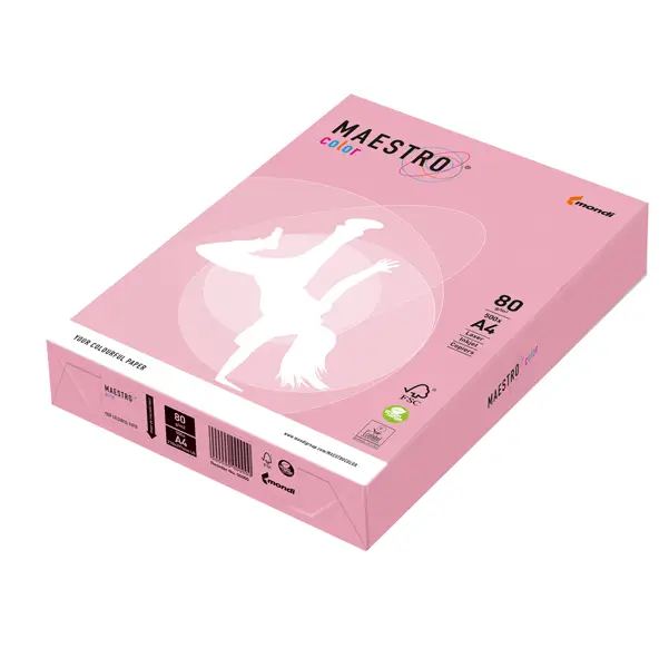 1x CARTA MAESTRO COLOR A4 210x297mm 80gr 500fg ROSA TENUE OPI74 MONDI