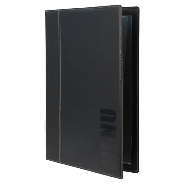 1x PORTA MENU' A4-24x34cm NERO TRENDY con 1 INSERTO DOPPIO
