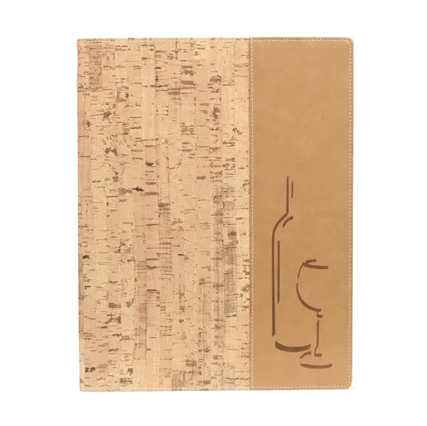1x CARTA DEI VINI A4-24x34cm SUGHERO DESIGN con 1 INSERTO DOPPIO