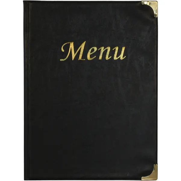 1x PORTA MENU' A4-31,5x24cm NERO in PVC BASIC con 4+2 BUSTE FISSE