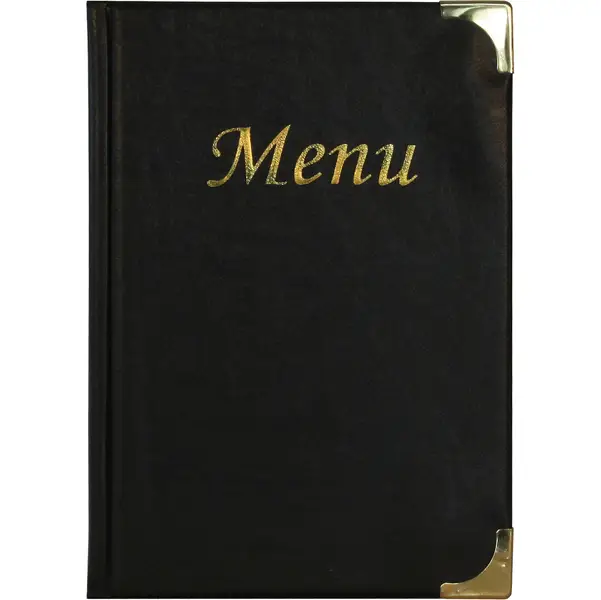 1x PORTA MENU' A5-23,7x17,2cm NERO in PVC BASIC con 4+2 BUSTE FISSE