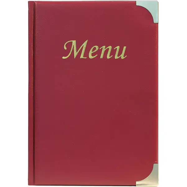 1x PORTA MENU' A5-23,7x17cm BORDEAUX in PVC BASIC con 4+2 BUSTE FISSE