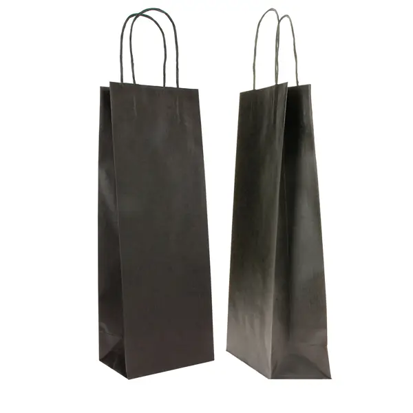 1x 20 SHOPPERS CARTA BIOKRAFT 14X9X38CM PORTABOTTIGLIE NERO