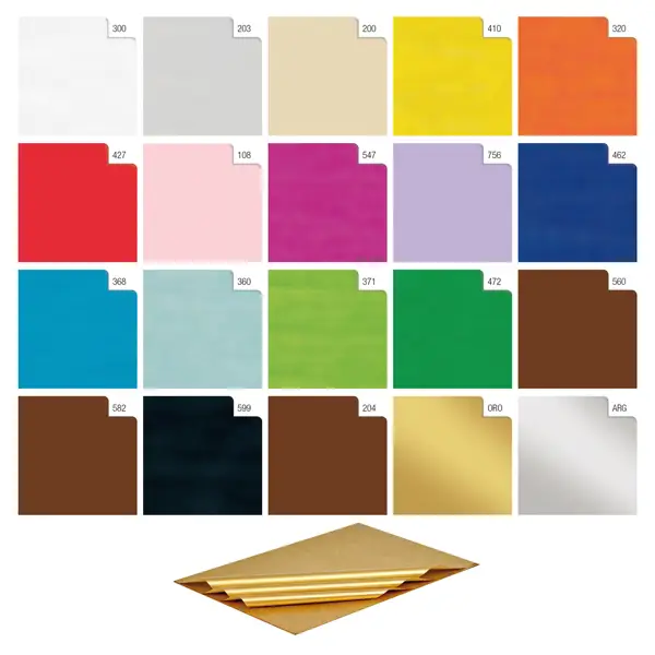 1x BUSTA 25fogli 50x70cm CARTA VELINA 24gr ORO Rex Sadoch