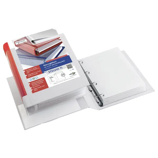 1x Raccoglitore STELVIO TI 80 A4 4Q 22x30cm bianco personalizzabile SEI ROTA