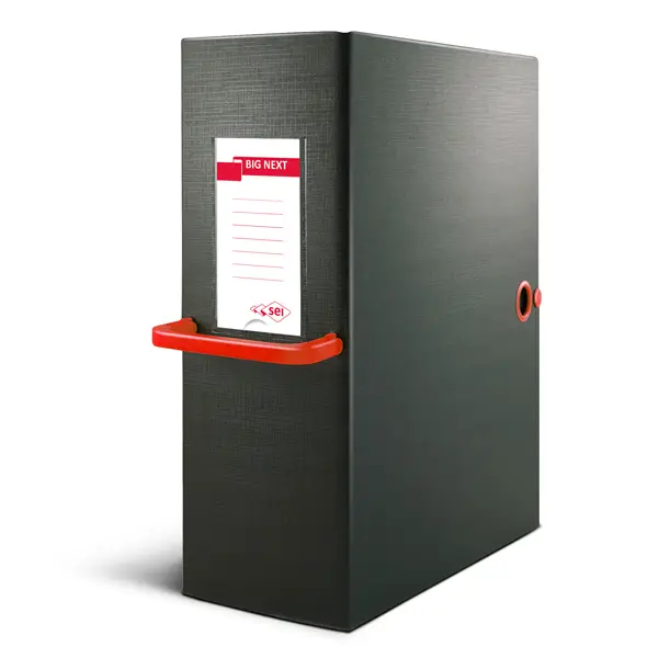 1x Scatola archivio Big Next 120 nero/rosso 25x35cm dorso 12cm