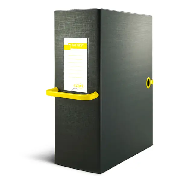 1x Scatola archivio Big Next 160 nero/giallo 25x35cm dorso 16cm