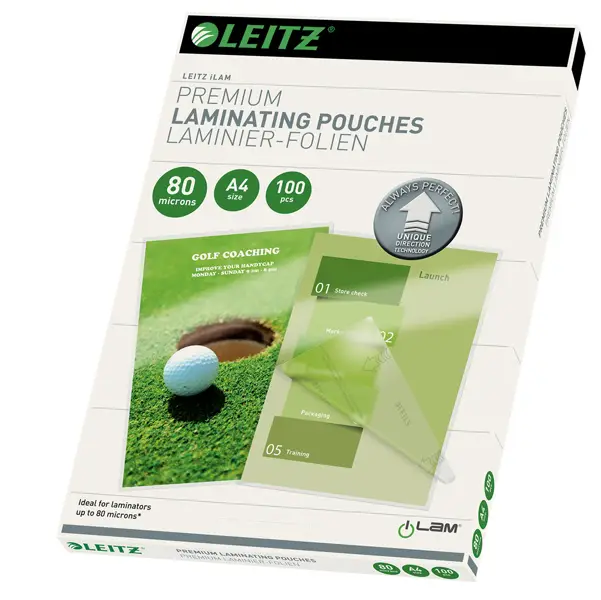 1x 100 POUCHES iLAM A4-216x303mm 80micron LEITZ