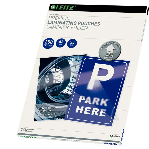 1x 25 POUCHES iLAM A3-303x426mm 250micron LEITZ