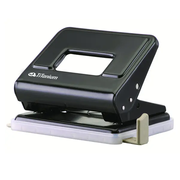 1x PERFORATORE 2 fori in metallo nero TiTanium