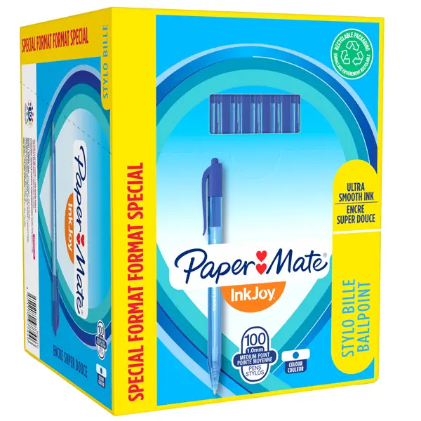 1x Special pack 80+20 penna sfera scatto INKJOY Stick 100RT 1,0mm blu PAPERMATE