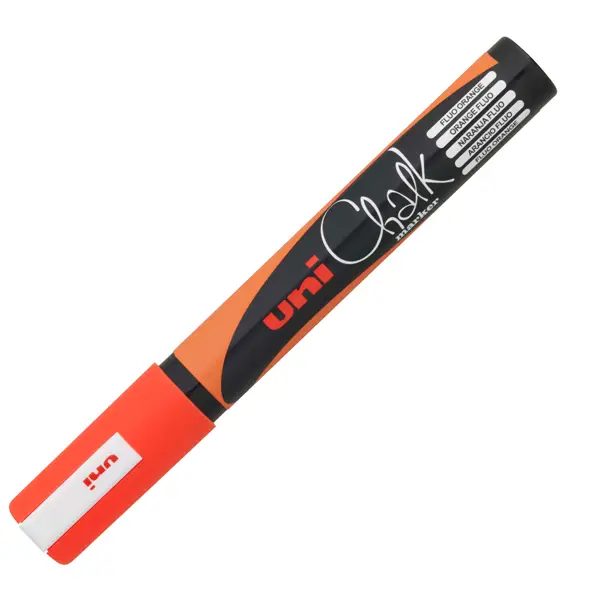 1x Marcatore a gesso liquido UNI CHALK p.tonda arancio fluo UNI MITSUBISHI