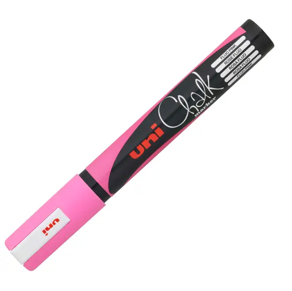 1x Marcatore a gesso liquido UNI CHALK p.tonda rosa fluo UNI MITSUBISHI