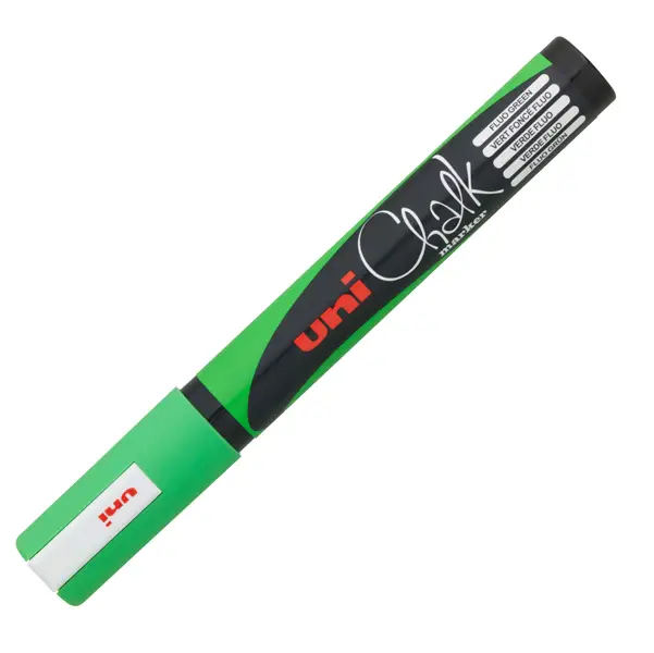 1x Marcatore a gesso liquido UNI CHALK p.tonda verde fluo UNI MITSUBISHI