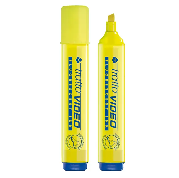 12x EVIDENZIATORE TRATTO VIDEO GIALLO