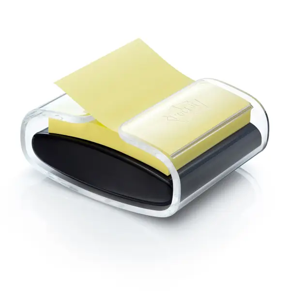 1x DISPENSER PRO nero +1 Post-itR Super Sticky Z-Notes Giallo Canary 76x76mm