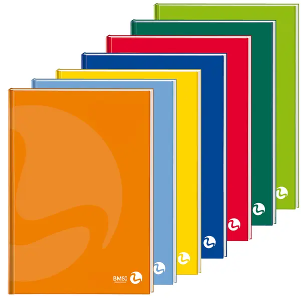 5x QUADERNO CARTONATO A5 80gr 96fg+1 5mm COLOR 80 BM