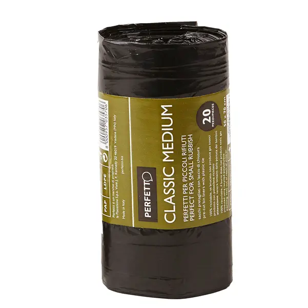 1x 20 SACCHI RIFIUTI 55X70CM-45Lt 10mic NERO Classic