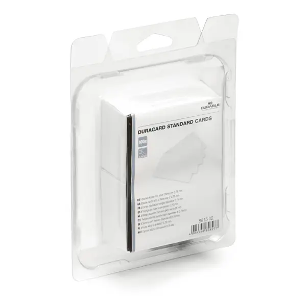 1x 100 TESSERE BIANCHE 0,76mm x Duracard ID300 DURABLE