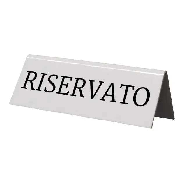 1x SET 5 'RISERVATO' PER I TAVOLI Securit