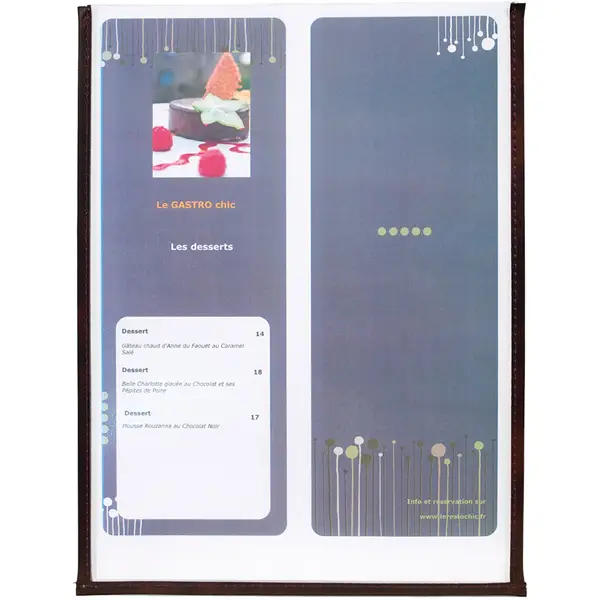 1x Set 3 Porta Menu' Crystal BR1 SINGOLO (per 2 FOGLI A4)