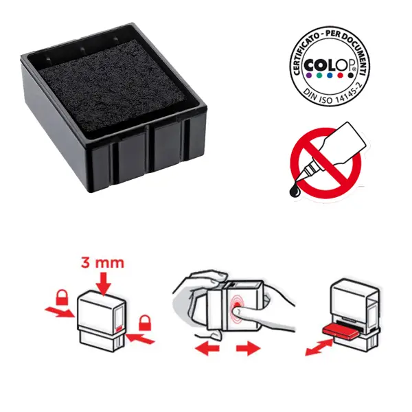 5x TAMPONE COLOP E/Q12 NERO