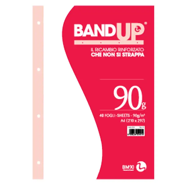 1x RICAMBI FORATI RINFORZATI BANDUP A4 90gr 40fg bianchi BM