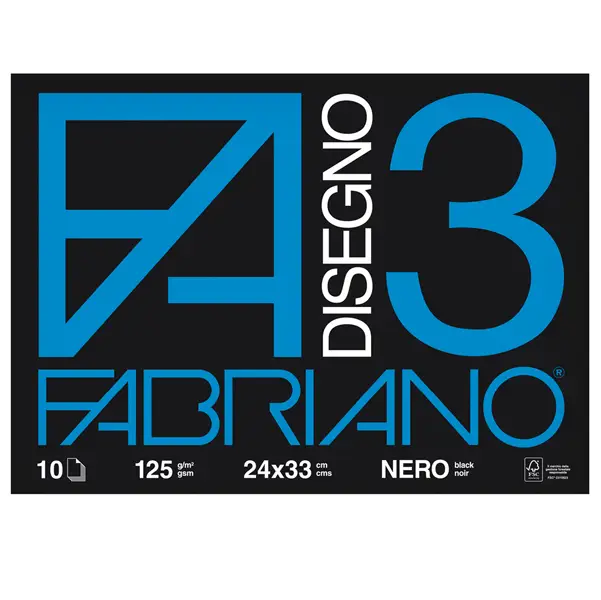 10x ALBUM 3 NERO (24X33CM) FG 10 125GR FABRIANO