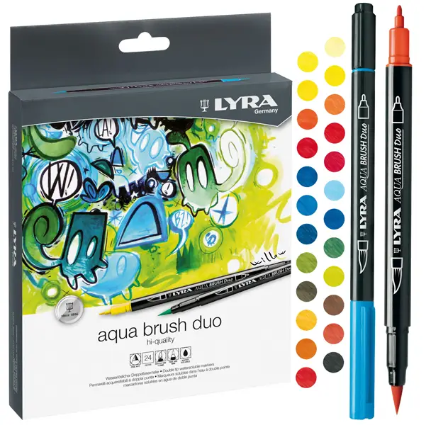 1x Astuccio 24 pennarelli Aqua Brush Duo LYRA