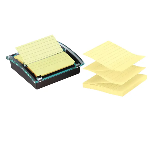 1x DISPENSER 90foglietti Post-itR Super Sticky 101x101mm righe DS440-SSCYL GIALLO C