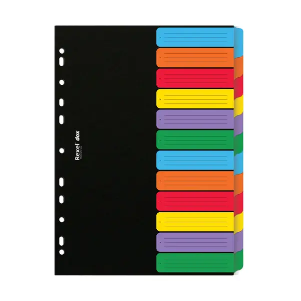 1x SEPARATORE A4 DOX a 12 TASTI NEUTRI COLORATI