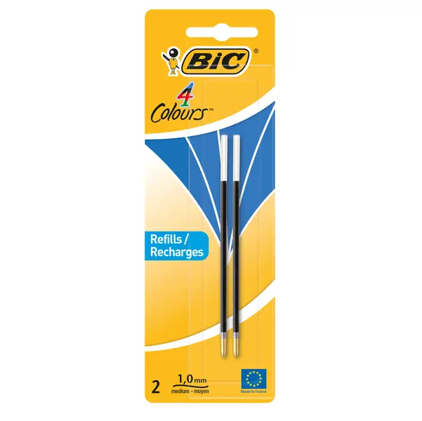 1x BLISTER 2 REFILLS BLU PER BICR4 COLORS PEN DESK 1,0