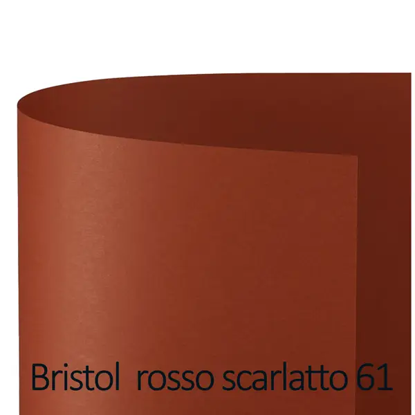 1x Conf.25 cartoncino Bristol Color 200gr 50x70cm scarlatto 61 Favini