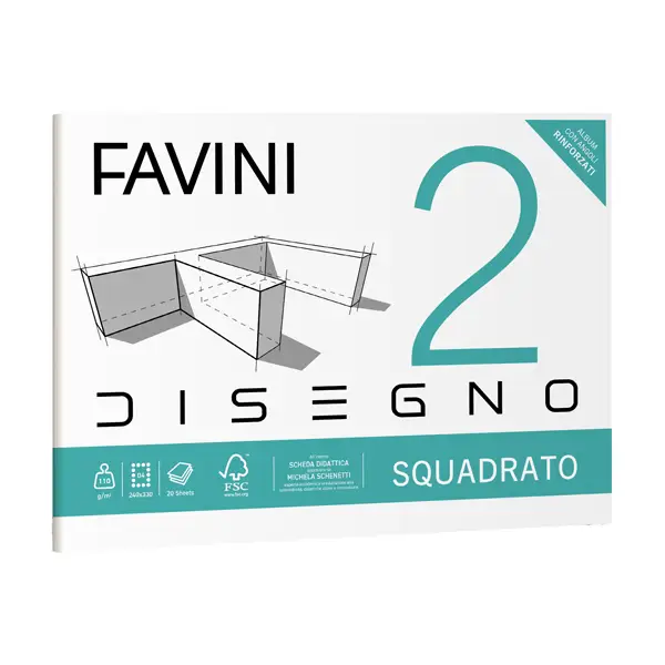 10x ALBUM FAVINI 2 24X33CM 110GR 20FG LISCIO SQUADRATO