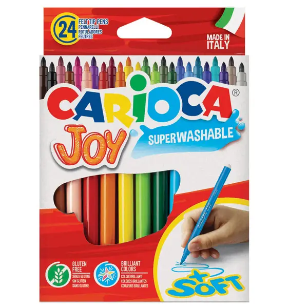 1x SCATOLA 24 PENNARELLI JOY LAVABILI COLORI ASSORTITI CARIOCA
