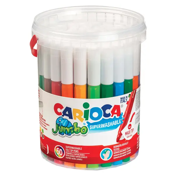 1x Barattolo 50 pennarelli Jumbo lavabili colori assortiti CARIOCA