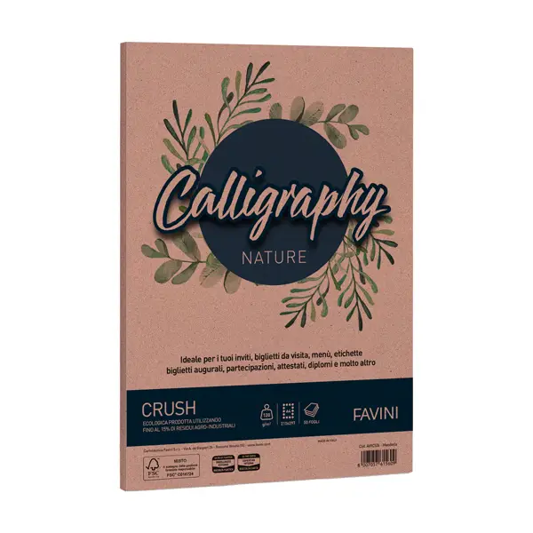 1x Carta Calligraphy Nature CRUSH A4 50fg 120gr mandorla FAVINI