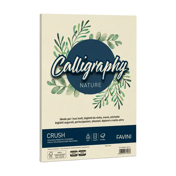 1x Carta Calligraphy Nature CRUSH A4 50fg 100gr agrumi FAVINI