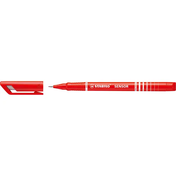 10x FINELINER STABILO SENSOR PUNTA 0.3MM ROSSO