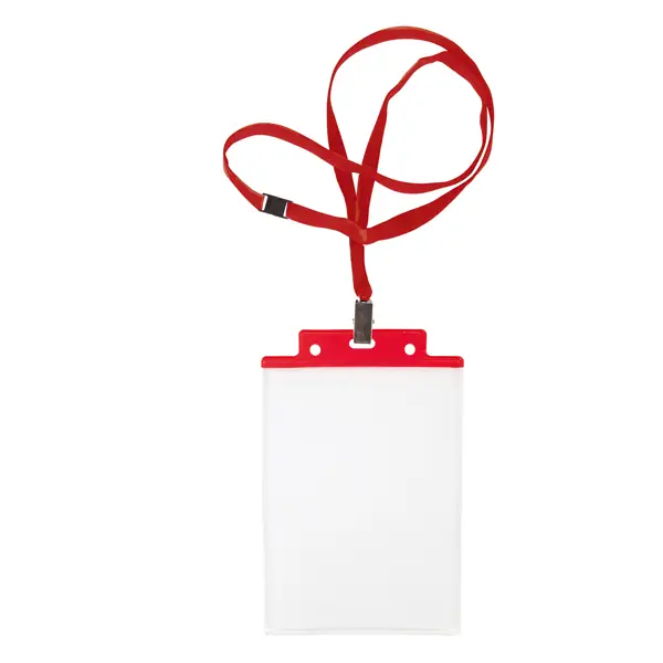 1x 10 PORTANOME PASS 6S-P 10x15cm (A6) ROSSO con CORDONCINO ROSSO